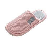 Women Closed Toe Slippers Striped Corduroy Slippers Ladies Indoor Home Shoe | Plush Lined House Slippers Cozy Fuzzy Slippers Non Slip Indoor Sliders Wide Fit Slipper Comfort Lounge Footwear
