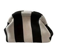 Women Cloud Colorblock Knit Purse Crochet Casual Clutch Bag