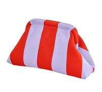Women Cloud Colorblock Knit Purse Crochet Casual Clutch Bag