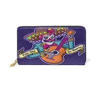 Women Clown Guitar Wallet Real Leather Zipper Purse for Phone Girl Men