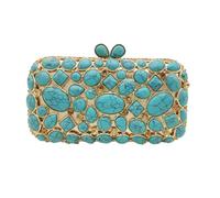 Women Clutch Purse Lady Stones Minaudiere Purses Party Dinner Rhinestone Handbags Crystal Evening Bags and Clutches(SKY BLUE)