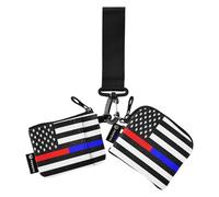 Women Coin Operated Wallets Card Holder Small Portable ID Card Holder With Keychain For Men Women 2 Packs, USA Flag Fireman Honorable, 4.13"(L) x 3.5"(W), Travel Accessories