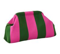 Women Color Block Clutch Purses - Knitted Evening Bag, Colorbllock Crochet Handbags | Casual Woven Dumpling Clutch with Kiss Lock Closure, Stylish Lightweight Accessory for Beach, Dinner, Weddings