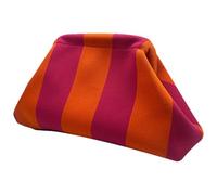 Women Color Block Clutch Purses - Knitted Evening Bag, Colorbllock Crochet Handbags | Casual Woven Dumpling Clutch with Kiss Lock Closure, Stylish Lightweight Accessory for Beach, Dinner, Weddings