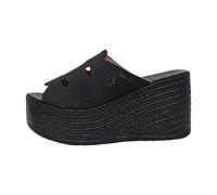 Women Comfort Orthopedic Platform Sandals Women's Beach Slope Heel Slippers Hollow Casual Slippers Slope Bottom Shoes Sandals Rainbow Sliders Girls Size 1 White Ladies (Black,3.5)