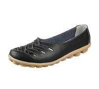 Women Comfort Walking Flat Loafers Casual Shoes Driving Loafers Walking Shoes for Women 10 Slide (Black, 6.5)