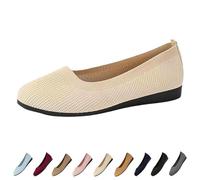 Women Comfortable Breathable Slip On Shoes, Orthopedic Walking Sports Shoes for Women (Beige,4)