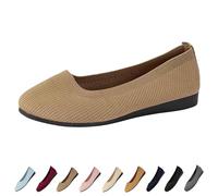 Women Comfortable Breathable Slip On Shoes, Orthopedic Walking Sports Shoes for Women (Khaki,7)