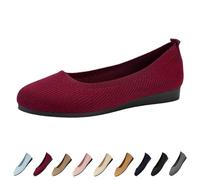 Women Comfortable Breathable Slip On Shoes, Orthopedic Walking Sports Shoes for Women (Red,5.5)