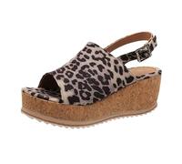 Women Comfortable Low Wedge Platform Sandals Women's Plus Size Platform Round Toe Single Buckle Casual Suede Sandals Wedges for Summer White Sandels 3 (Khaki,5.5)