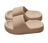 Women Comfortable Open Toe Flatform Sandals Women's Slippers Spring Summer And Autumn Thick Lightweight Flops On Vacation Beach New Casual Slippers Flat Gold Sandals for Womens (Khaki,6)