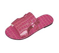 Women Comfy Ankle Strap Flat Sandals Women's Summer Slippers Flat Slippers Round Head Breathable Home Lightweight Outdoor Wear Beach Vacation Glitter Sliders Womens White Size (Wine, 7)