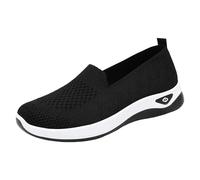 Women Comfy Orthopedic Walking Shoes Low Top Running Sneakers Flat Breathable Non-Slip Knit Dress Shoe Non Slip Extra Wide Fit Casual Trainers Sneaker Orthopedic Walking Shoe Black