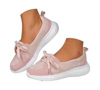 Women Comfy Orthopedic Walking Shoes Slip On Arch Support Non-Slip Sneakers Lace Up Soft Sole Low Top Shoes Dressy Boat Shoe Casual Lightweight Loafers Cute Nurse Work Shoe (5) Pink