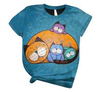 Women Comic Relief 2025 T Shirt Animals Graphic Cat Print T-Shirts Ladies Girls Tops Funny Cute Animal Loose Tees Blouse Shirts Dressy Sale Clearance Vintage Retro Tunic Tops Blue