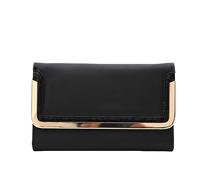 Women Compact Wallet Flap Design Model with Chic Metallic Detail Decoration
