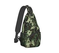 Women Compatible with Cool Green Camo Army Camouflage Shoulder Chest Sling Bags Backpacks Fashion Casual Pack Crossbody Bags Daypack Multipurpose for Travel Outdoors Running