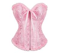 Women Corset Tops Lace Up Corset for Women Party Top Plus Size Gothic Bustier Hourglass Fit Training Waist Bodysuit Classic Styles Vintage Boned Overbust Bodyshaper for Pirate Cosplay Wedding