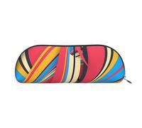 Women Cosmetic Bag Colorful Swirl Print Makeup Bag Travel Toiletry Pencil Bag, Colored Stripes, Taglia Unica