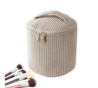 Women Cosmetic Bag - Large Case 22x14x11cm, Corduroy Soft Case, Toiletry Organizer with Zipper and Handle | Travel Makeup Bag at p, b, Please refer to the description