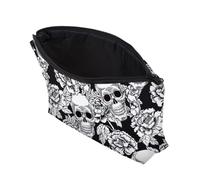 Women Cosmetic Bags, Skull Makeup Bag - Skull Print Polyester Waterproof Cosmetic Bag - Zipper Storage Bags, Multifunctional Organization Pouch