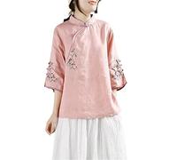 Women Cotton Linen Shirt Blouse Vintage Tang Suit Traditional Elegant Loose Female Hanfu Tops National Style Chinese