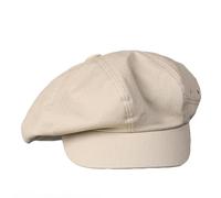 Women Cotton Oversized Newsboy Hat Vintage Painter Beret Flat Cap Summer, Beige, One Size