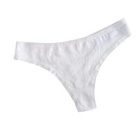 Women Cotton Thongs Tanga G-String Panties Comfy Simple Ladies Underwear Low Rise Knickers Hipster (XXXL,White)