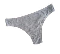 Women Cotton Thongs Tanga G-String Panties Comfy Simple Ladies Underwear Low Rise Knickers Hipster (XXXL,Grey)