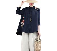Women Cotton Vintage Ethnic Style Embroidery Chinese Tops Spring Classical Loose Coat Tang Suit Female Autumn