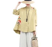 Women Cotton Vintage Ethnic Style Embroidery Chinese Tops Spring Classical Loose Coat Tang Suit Female Autumn
