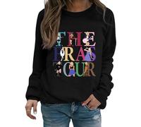 Women Country Concert Sweatshirt - Music Festival Graphic Black Hoodie Warm Crewneck Long Sleeve Jumpers World Tour Outfit Thickened Casual Top Fan Lover Clothes (Black,L,11461w)
