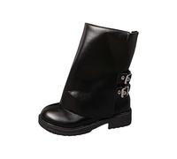 Women Cowboy Boots Fashion Ladies Wide Calf Ankle Boots Short Boots Single Shoes for Party Prom Black