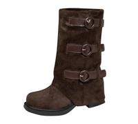 Women Cowboy Boots Lightweight Square Toe Ankle Wide Heel