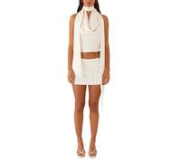 Women Cowl Neck Satin Silk Tank Sexy Deep V-Neck Plunge Halter Top Draped Front Sleeveless Camis Y2k Streetwear