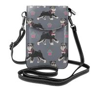 Women Crossbody Bag,PU Crossbody Wallet Purse Cell Phone Purse Small Shoulder Bag,Dog Of Schnauzer Animal Pattern