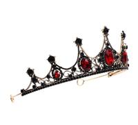 Women Crown Alloy Baroque Headpiece for Wedding and Birthday | Red, Elegant Decorative Hair Accessory, Lady Party Headdress, One Piece, Bridal Fashion Styling