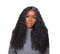 Women Curly 5x5 Glueless Lace Front Wigs 220 Density Natural Color Deep Wave Pre Cut Human Hair Party(22inches)