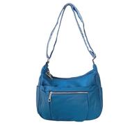 Women Curve Zip Shoulder Bag - Stylish Ladies Crossbody Handbag with Front Zipper Double Compartments YGC-2405 (Denim Blue)