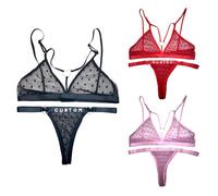 Women Custom Thong Bikini Sets with Crystal Letters Name, DIY Rhinestone Shinny Letters Personalized Swimwear Sexy Mesh Bra Top G-string Swimsuits Body Jewelry Gift Customized Swimsuit Beach Suit,