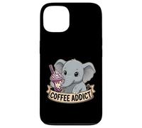Women Cute Baby Elephant Boba Coffee Addict Gift Mom Dad Case for iPhone 13