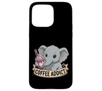 Women Cute Baby Elephant Boba Coffee Addict Gift Mom Dad Case for iPhone 15 Pro Max