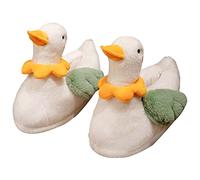 Women Cute House Slippers Warm Cotton Soft Plush Home Slippers Indoor Cartoon Duck Novelty Slippers Squirrel Slippers for Women (A, One Size)