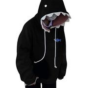 Women Cute Shark Dinosaur Hoodies Sweatshirt, Long Sleeve Kawaii Animal Hooded Pullover Cute Shark Hoodie Top Drawstring With Big Pocket Hoodies Oversized Aesthetic Sweatshirts For Teen Girls Black
