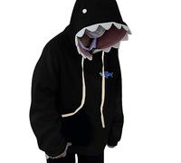 Women Cute Shark Hoodie Long Sleeve Blue Kawaii Animal Shape Hooded Pullover Oversized Aesthetic Sweatshirts for Teen Girls