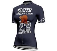 Women Cycling Jersey Sloth Cycling 3D Printed Bike Short Sleeve T-Shirt Sport Biking Mountain Road Outdoor Clothing Bicycle Tops for Ladies