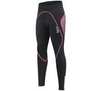Women Cycling Trousers with Reflective Zips - Stretchable Cool Max Padded Cycling Tights, Thermal Leggings for Cycling, Hiking, Skiing and Running Tights (UK, Alpha, L, Regular, Regular, Black/Pink)