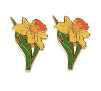 Women Daffodil Brooch Daffodil Flower Pin Badge, Alloy Yellow Daffodil Lapel Pin Fashion Womens Pins for Teachers Nurses Doctors Lawyers Architects Gardeners for Clothing Backpacks Accessories