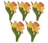 Women Daffodil Brooch Daffodil Flower Pin Badge, Alloy Yellow Daffodil Lapel Pin Fashion Womens Pins for Teachers Nurses Doctors Lawyers Architects Gardeners for Clothing Backpacks Accessories