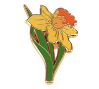 Women Daffodil Brooch Daffodil Flower Pin Badge, Alloy Yellow Daffodil Lapel Pin Fashion Womens Pins for Teachers Nurses Doctors Lawyers Architects Gardeners for Clothing Backpacks Accessories